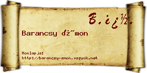 Barancsy Ámon névjegykártya